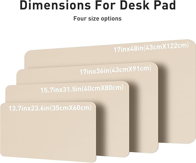 Aothia Non-Slip PU Leather Waterproof Laptop Desk Pad Protector, Blotter Mat, Writing and Mouse Pad for Office & Home, Beige, 23.6" x 13.7"