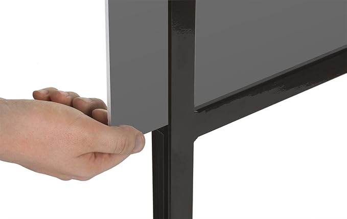Displays2go Freestanding Poster Holder for up to 2 Graphics - Pedestal Sign Holder Floor Stand - Portrait Sign Stand for Lobbies and Advertising - Black (TWN2BK)