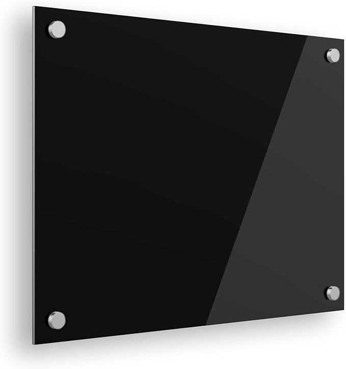 Ships Next Day, Made in USA - Acrylic Dry Erase Board | Non-Magnetic Dry Erase Board | Hanging Frameless White Board | Acrylic for Office, School and Home Walls | for Kids & Adults (Black - 30x48)