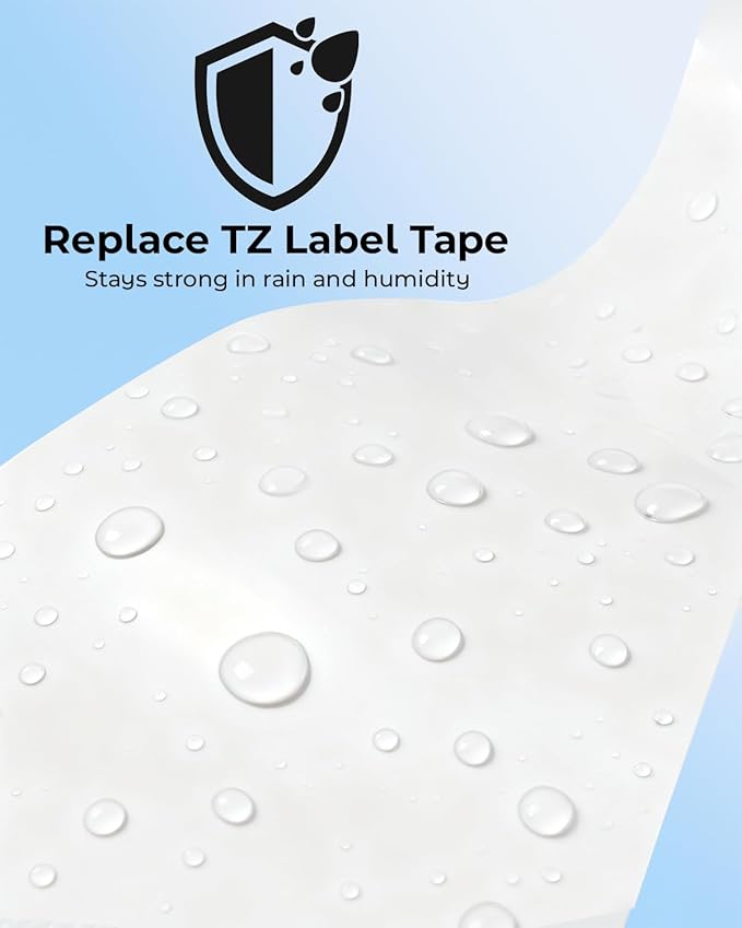 18mm Label Tape Replacement for Brother Label Maker Tape 18mm 0.7 P-Touch TZe Ribbon Laminated TZ Colored Refills Compatible with P Touch PT-D410 D400 D600 1830 1750 Cube Plus, 3/4" x 26.2', 6 Pack