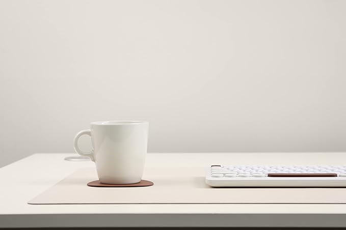 NODITO Dual-Sided Leather Desk Pad,Blotter for Laptop Computer,Mouse Pad,Writing,Drawing,Arts and Craft Mat (17"x24", Beige/Brown)