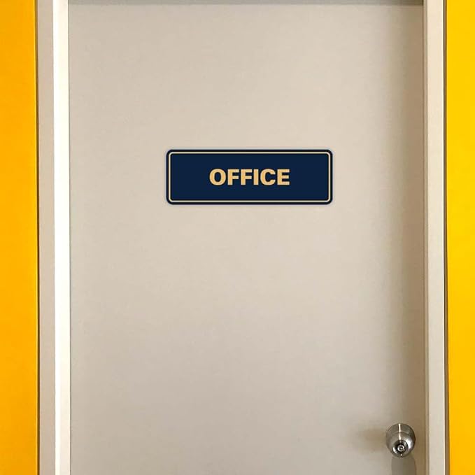 Signs ByLITA Standard Office Sign - Professional Business Signage - Easy to Install (White/Red) - Small 5 Pack