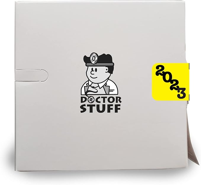 2024 Year Stickers, Doctor Stuff 2024 Chart Stickers, Blue/Black Color Coded, POS Style, USA Made Year Labels for End Tab File Folders, 500/Roll, 1 Roll, 3/4" x 1-1/2"