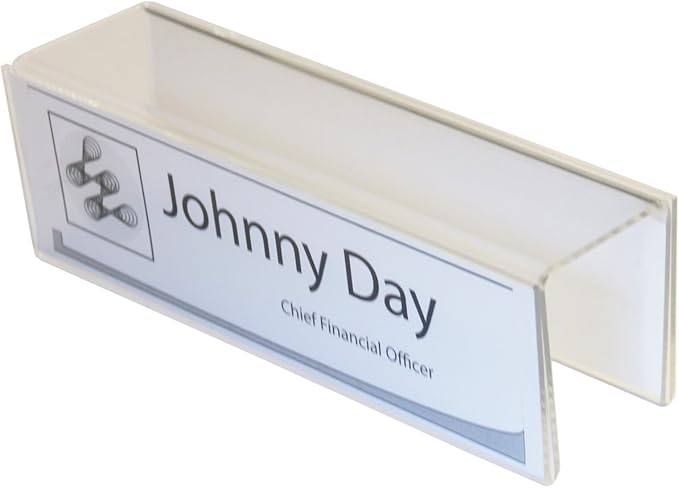 8-1/2" x 2" Double-Sided Cubicle Name Plate Holders 8-1/2" Wide x 2" high x 2" deep Hook - PNH2085020020 (40 Pack) by Plastic Products Mfg.