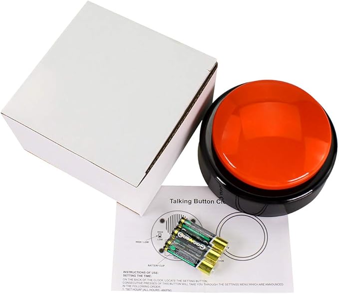Big Button Timer - time Talking Clock for Blind, Date and Week, Suitable for The Elderly, The Visually impaired, Students and Children