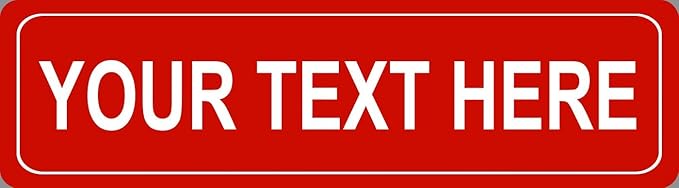 BuildASign Personalized Custom Street Sign – Aluminum Road Sign for Bedroom, Game Room, Man Cave, Garage or Playroom Decor, Weather-Proof & UV Fade Resistant (5"x18”, Red)