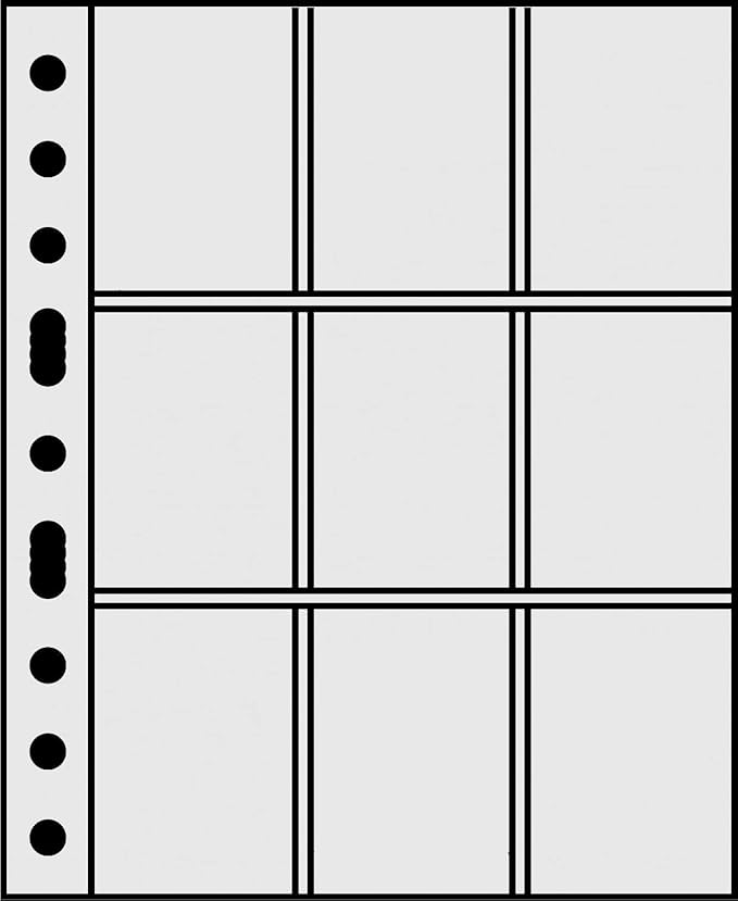 Ursae Minoris 9 Pocket Polypropylene Pages for Up to 450 Sports/Trading Cards Standard Format 50 Pack