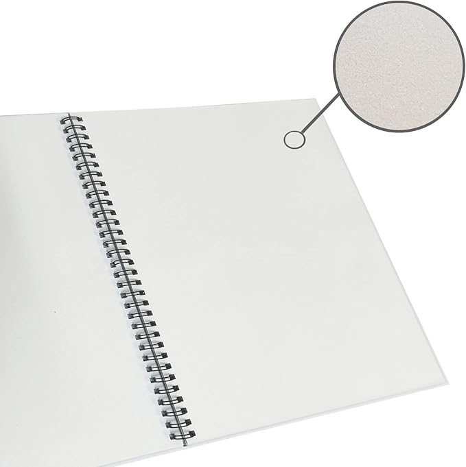 GIFTEXPRESS Pack of 12 Letter Size Sketch Book Bound Spiral Premium Sketch Pads Set, Pencil Sketch Book 30 Sheets Each, 8.5" X 11" Side Wire Bound, White Blank Paper Sheets for Pencil, Ink, Pastel