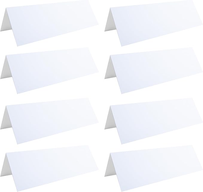 WTYONZEL 30 Pack Printable Name Tent Cards,3.5"x 11" Blank Folding Paper for Place Cards & Table Cards(White)
