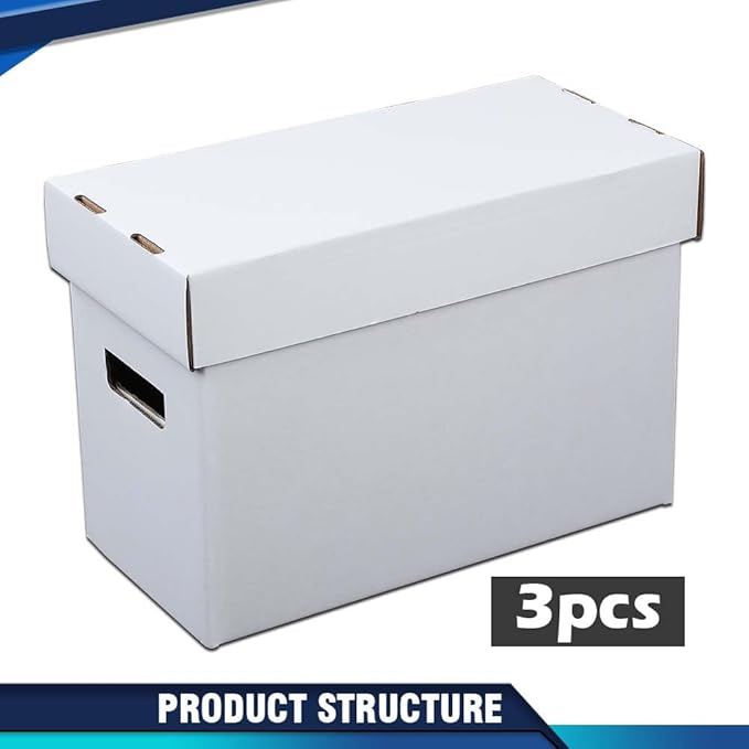 PIT66 3 Pack Comic Book Storage Comic Book Box Holds 150-175 Comics Collapsible and Stackable Comic Short Box Moistureproof Comic Box Stackable Archival Cardboard