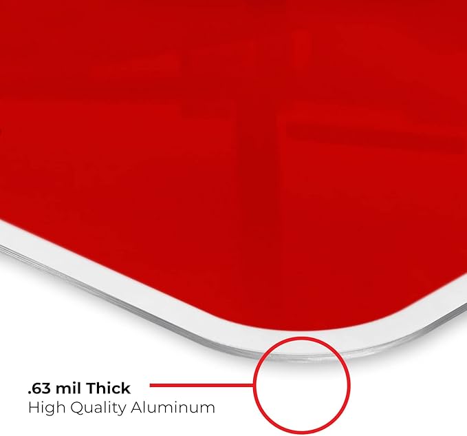 Personalized Custom Red Background Customize for Office, Business, Workplace, Home, Airbnb, Delivery Sign, 18x24 Inches, Rust Free .063 Aluminum, Fade Resistant, Made in USA by Sigo Signs