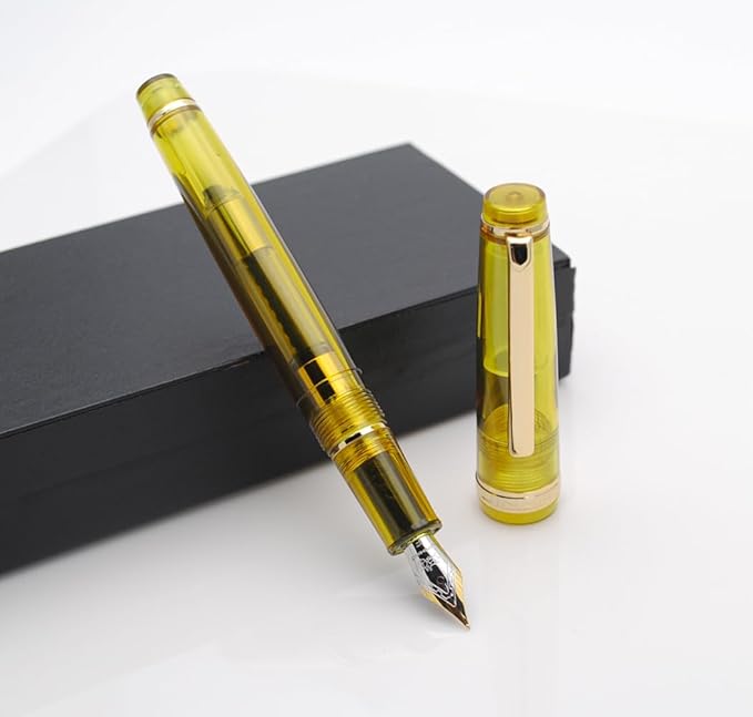 JINHAO 82 Fountain Pen (Transparent Sunset Yellow,Fine Nib 0.5mm)