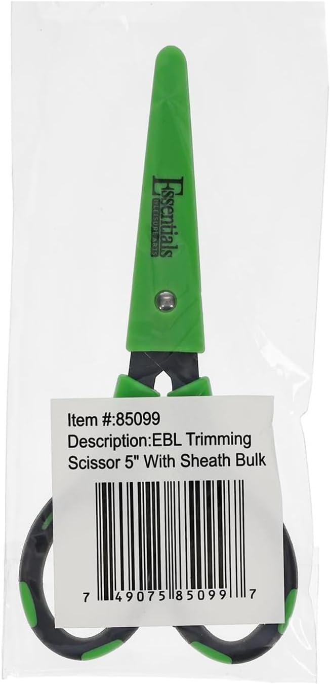 Essentials by Leisure Arts 5 in Trimming Scissors with Sheath - Garden Shears with Non-Stick Blades, Sharp Plant Cutter for Clean Cuts, Pruning, and Gardening Tasks