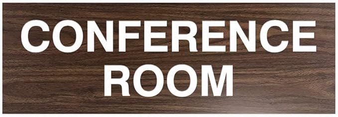 Signs ByLITA Basic Conference Room Sign (Walnut) - Small