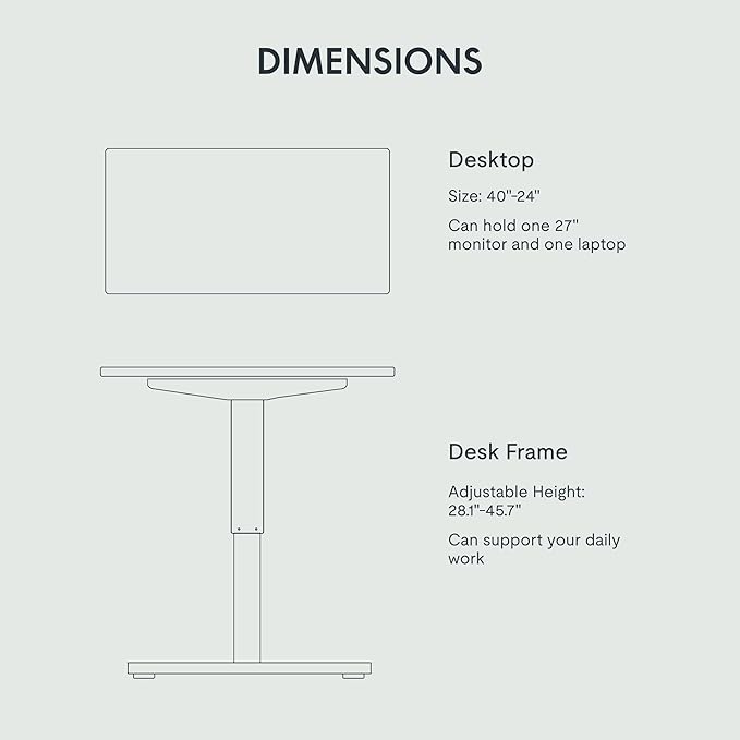 FLEXISPOT EN1 One-Piece Standing Desk with 1-Inch Thick Seamless Desktop, 48"x24" Electric Height Adjustable Desk for Home Office, Multi-Monitor Setups & Easy Assembly, Mahogany