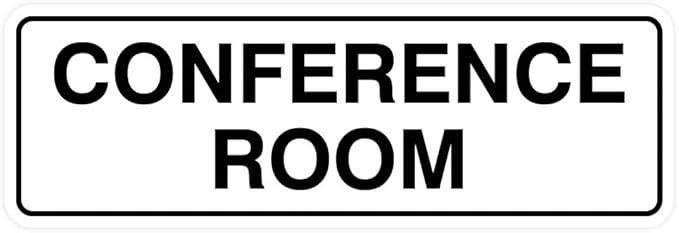 Standard Conference Room Sign - White - Large 10 Pack