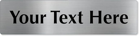 SmartSign Custom Steel Sign - 2" x 8", 40 mil Stainless Steel Metal, Personalized Engraved Sign for Business, Office, Door, Wall, Heavy-Duty Premium Engraved Steel Plaque, Silver and Black
