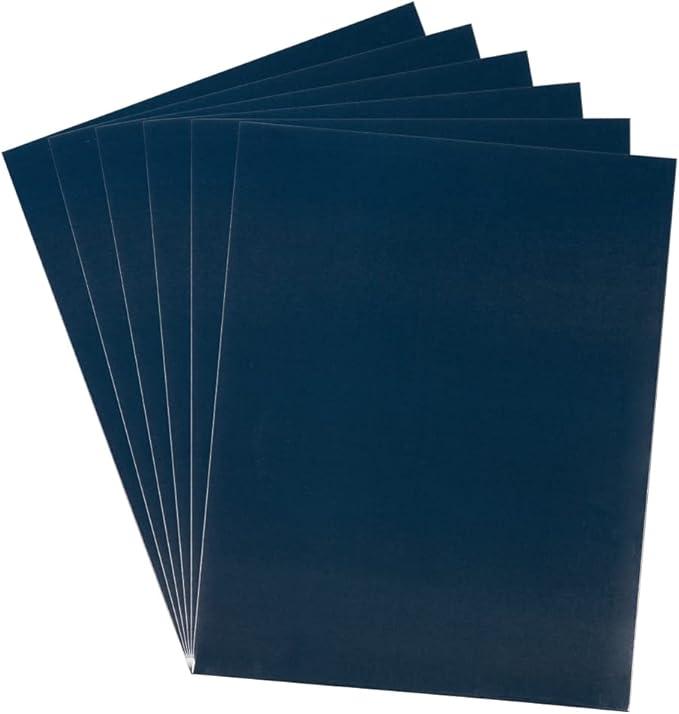 JAM PAPER Laminated Two Pocket Glossy School Folders - Letter Size - High Gloss Navy Blue - 6/Pack