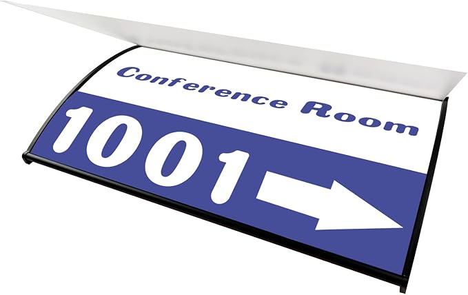 SINKAA Office Sign Holder for Door - Curved Mount Name Plate Holder Frame Display 10 x 6 Inches Sturdy Aluminum with Adhesive Tape , Plastic Film Included