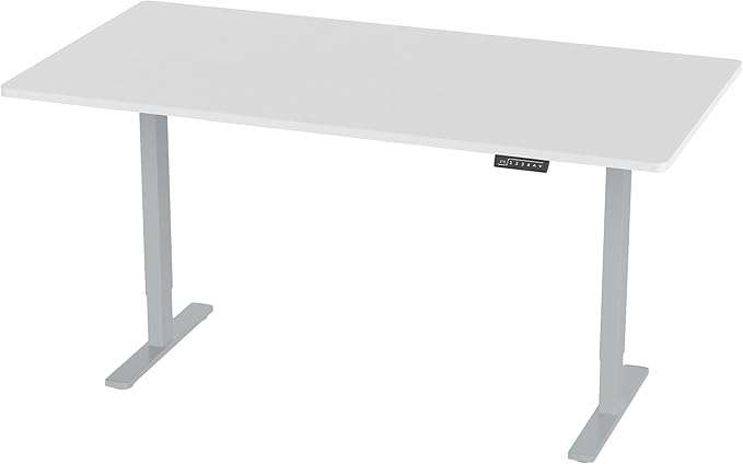 VIVO Electric 71 x 30 in Standing Desk, Memory Height Adjustment, 1B Series, Holds 220 lbs, White Top Gray Frame, DESK-KIT-1G7W