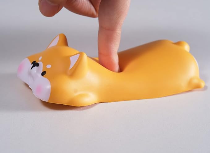 Cityhermit Cute Wrist Rest Support for Mouse Computer Arm Rest for Desk Ergonomic Kawaii Office Supplies Slow Rising PU Mouse Pad (Yellow Shiba Inu-2pcs)