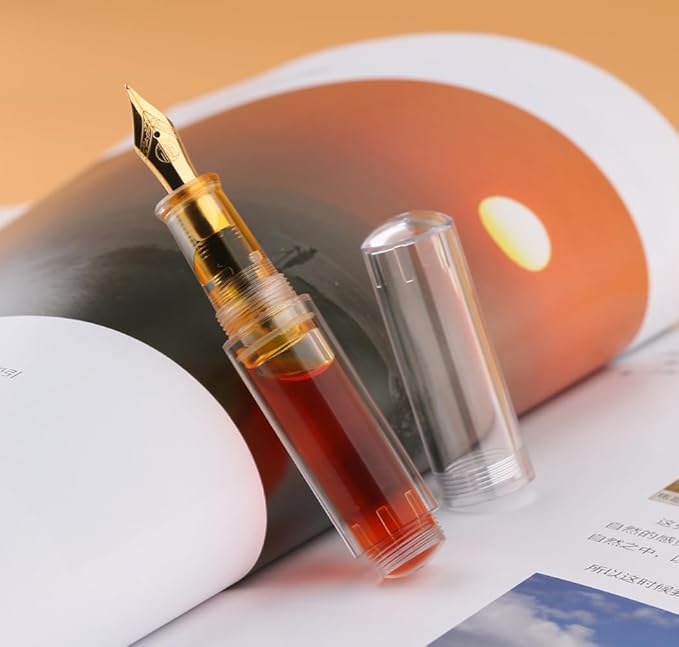 czxwyst Majohn Wancai 2.0 Mini Pocket-Size Eyedropper Fountain Pen (F Nib 0.5mm, Transparent)