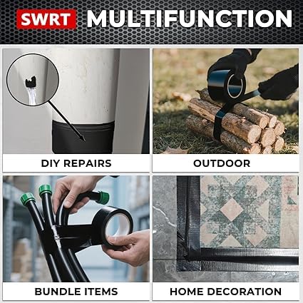SWRT 9 Mil 24-Pack Black Heavy Duty Duct Tape Strong Adhesive, 2 in x 30 YD (Total 720YD) Duct Heavy Duty Waterproof All Weather Black Duct Tape No Residue Sealing & Patching for Indoor&Outdoor Repair