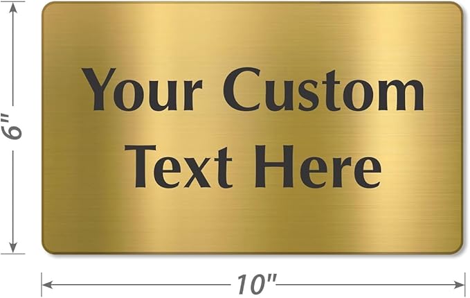 SmartSign Custom Brass Sign - 6" x 10", 40 mil REAL Bugle Brass Metal, Personalized Name Door Sign, Heavy-Duty Premium Engraved Door/Wall Mount Plaque for Business/Office, Gold and Black