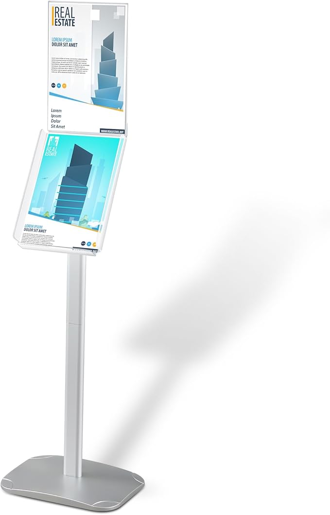 Thyle Acrylic Advertising Brochure Sign Holder Stand Displays 8.5x11 Inch for Menu Flyer Paper Document Brochure Area Landscape Free Standing Literature Business Outdoor