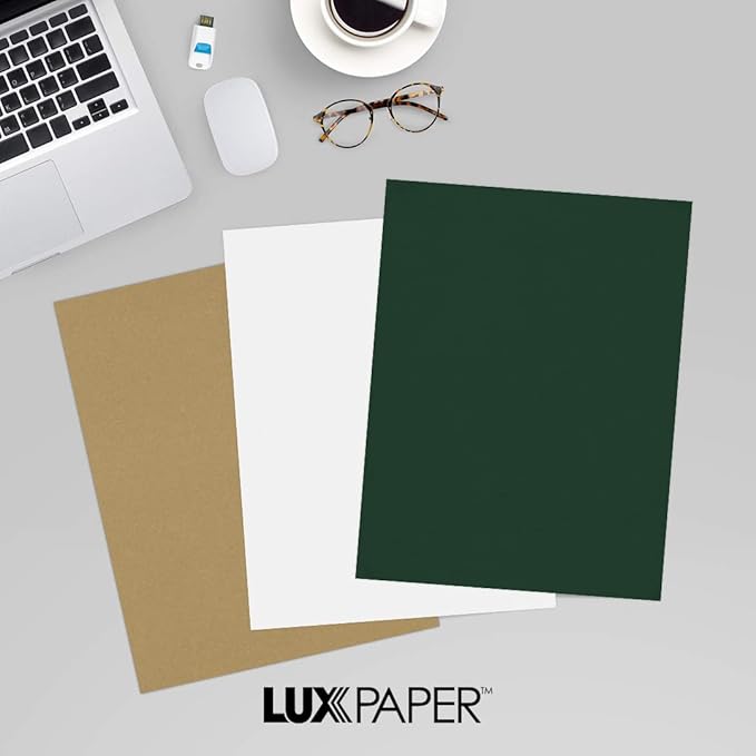 LUXPaper 8.5" x 11" Cardstock | Letter Size | Green Linen | 100lb. Cover (183lb. Text) | 1,000 Qty