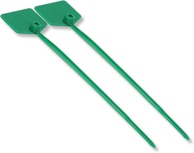 Waterproof Shipping Tags - Self Locking Nylon Writable Marker Ties for Luggage Identification, Plastic Straps Label Mark, Seal Zip Tie for Labeling - 100pcs (Green)