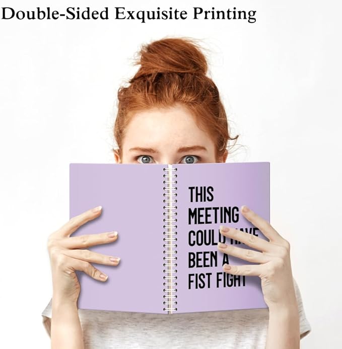 XQLZY This Meeting Could Have Been A Fist Fight Purple Spiral Notebook, Funny Corporate Humor Notepad, Office Sarcastic Humor Gifts for Men Women Coworker BFF Friend, Coworker Christmas Gifts