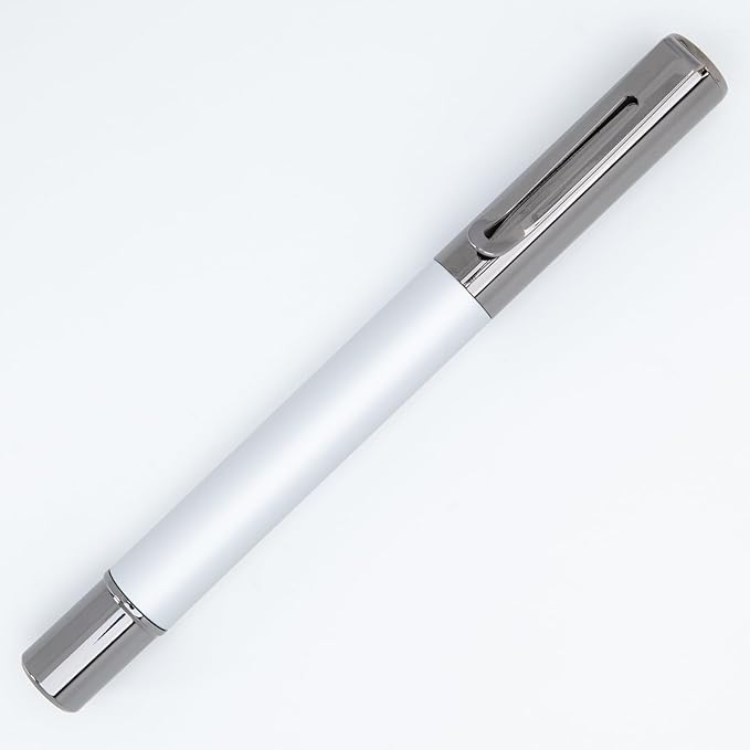 Monteverde USA Ritma Fountain Pen in Silver – Medium Nib, Balanced JoWo Stainless Steel, Refillable Ink Cartridge/Converter – Perfect for Professionals & Writing Enthusiasts