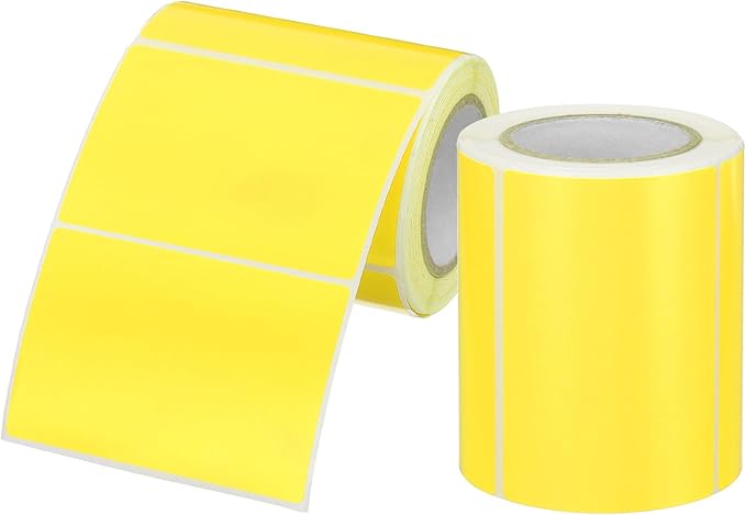PATIKIL 2 x 3 Inch Rectangle Inventory Color Coding Labels 2 Roll, Square Self-Adhesive Inventory Label Stickers for Office Home Organization Name Tags, 250 Per Roll, Yellow