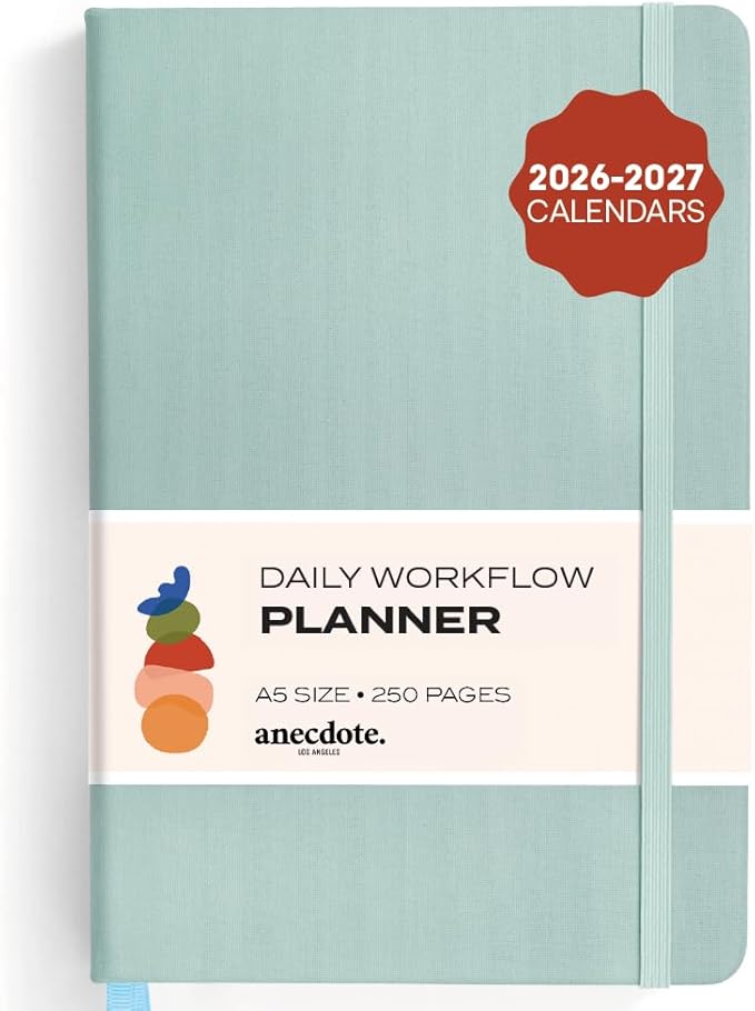 Anecdote 2026-2027 Planner: A Monthly, Weekly & Daily Planner with Calendar | 8.5" x 5.2" | Hardcover To-Do List Organizer, Planning Your Success, Start Anytime, Achieve Productivity Goals (Dutch Blue)
