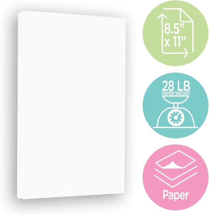 JAM PAPER Strathmore 28lb Paper - 105 gsm - 8.5 x 11 - Bright White Wove - 100 Sheets/pack