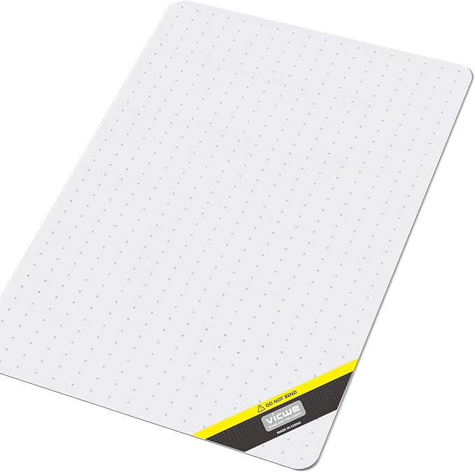 Vicwe Office Chair Mat for Carpet, 32'' x 55'' Computer Desk Chair Mat for Carpeted Floors, Easy Rolling Hard Mat for Office Chair on Carpets, Anti-Slip Carpet Protector Mat Clear,Ship Flat