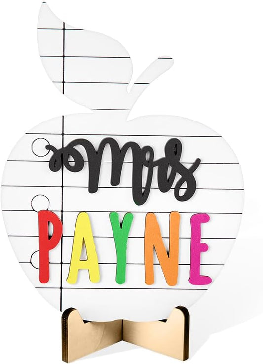 Custom Teacher Name Plate for Desk Classroom Wooden Personalized Office Name Plates for Desks Back to School Appreciation Graduation Gifts for Teacher
