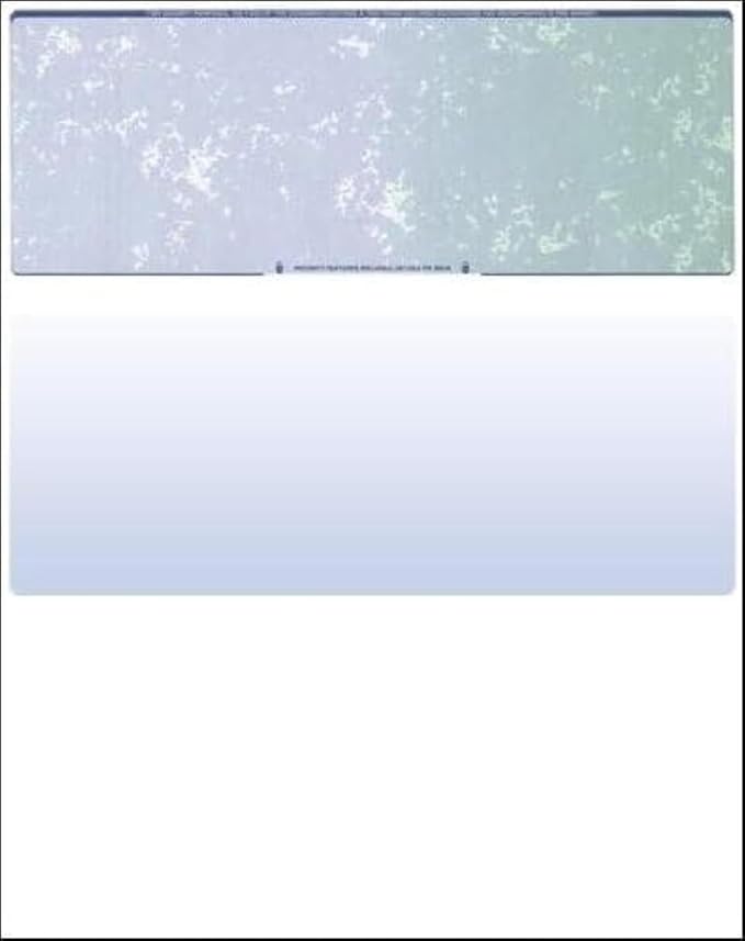 Compuchecks Blank Check Paper - 100 Pack - Computer Security Business Checks, QuickBooks & Laser Printer Compatible - Check On top, Voucher On Bottom - Check Paper Size 8 1/2-11 - Blue/Green Prismatic