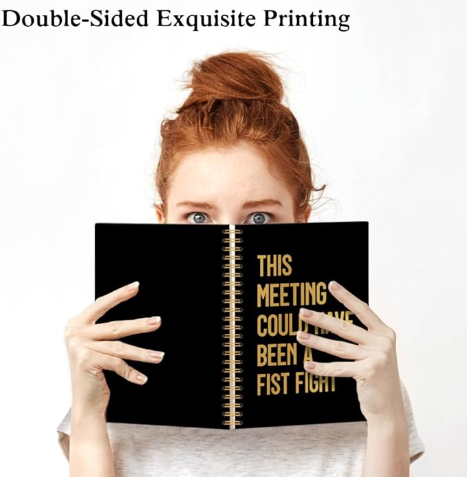 XQLZY This Meeting Could Have Been A Fist Fight Spiral Notebook, Funny Corporate Humor Notepad, Office Sarcastic Humor Gifts for Men Women Coworker Work Bestie Friend, Coworker Christmas Gifts