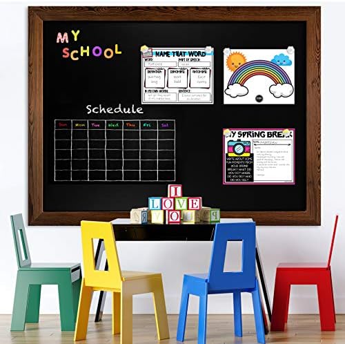 Loddie Doddie Magnetic Chalkboard - 46" x 34.5", Rustic Wood Frame - Easy-Erase Surface & Magnet Display - Easy Hanging & Magnetic Boards for Walls - Meal Planning Chalk Calendar