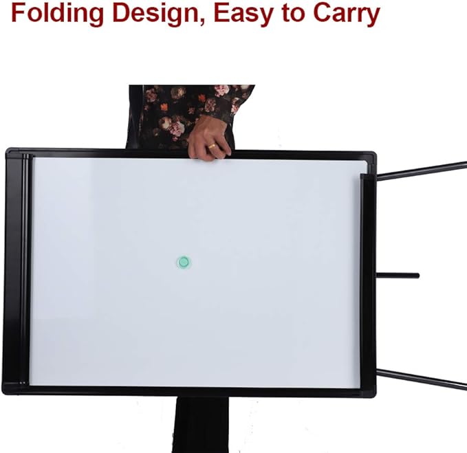 DexBoard 40" x 28" Magnetic Dry Erase Easel Board with Tripod Stand, Height Adjustable Office Presentation Writing Board Easel, Includes 25 Sheets Flip Chart Paper Pad, Magnets & Eraser, Black Frame