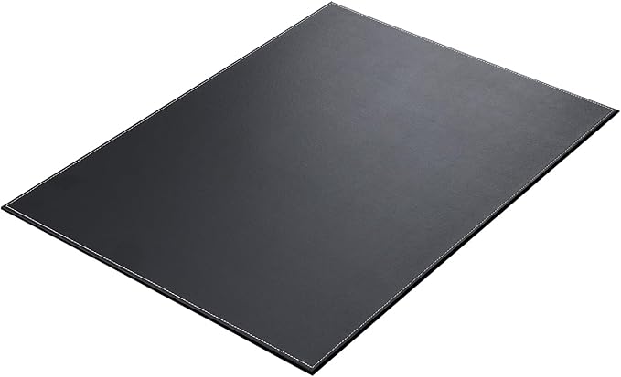 KINGFOM Desk Pad & Mat 24" x 18" Protector Large Mouse Pad PU Leather for Desktops and Laptops (Black)