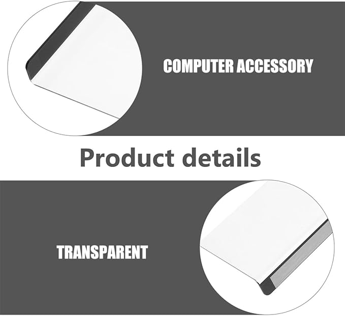 OSALADI 2pcs Clear Acrylic Computer Monitor Memo Boards Left Right Side Panel Note Holders with Adhesive Backing Reusable Desktop Organizer for Office Home School Space-Saving Screen