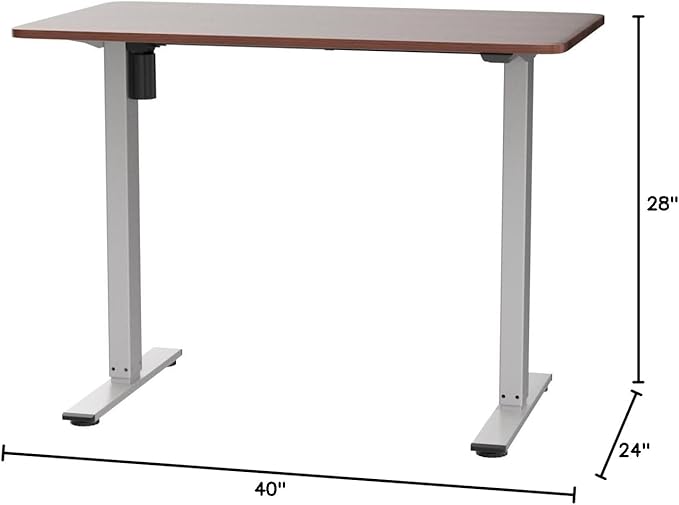 FLEXISPOT EN1 One-Piece Standing Desk with 1-Inch Thick Seamless Desktop, 40"x24" Electric Height Adjustable Desk for Home Office, Multi-Monitor Setups & Easy Assembly, Mahogany