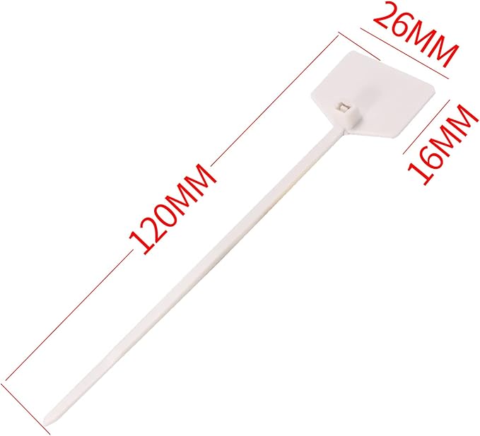 Waterproof Shipping Tags, Self Locking Nylon Writable Marker Ties Luggage Identification Tags, Plastic Straps Label Mark Tag, Seal Tags Zip Tie for Labeling 100pcs (White)