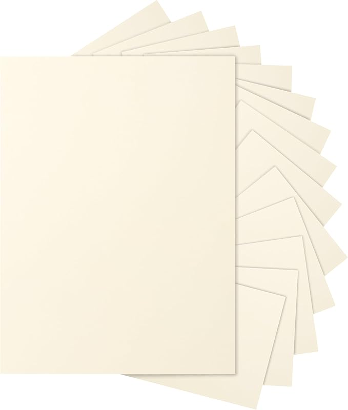 Silunkia 100 Sheets Cream Cardstock 8.5 x 11 Ivory Paper, 200gsm/75lb Off White Paper Card Stock for DIY Cards Making, Greeting Card, Business Cards, School Crafting, Menus, Certificates