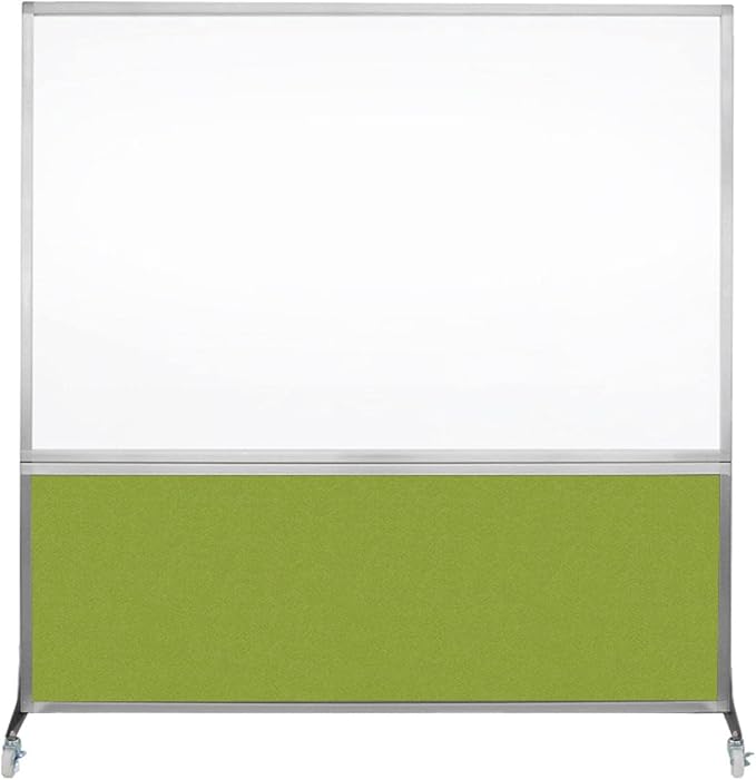 DivideWrite Mobile Whiteboard | Double Sided Dry Erase Board | Portable Office Cubicle Partition | Display for Classrooms, Conference Rooms, Meeting Areas and More | Warm Pebble 6' Wide x 6' Tall