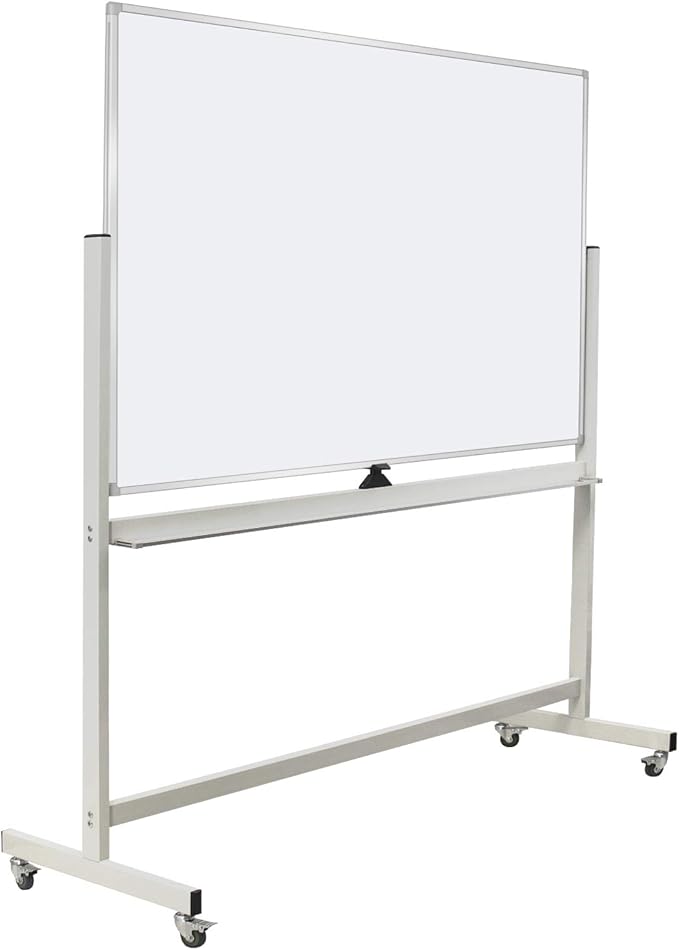 Max-officoo 60"x40" Mobile Whiteboard Double-Sided Magnetic Large Dry Erase White Board with Rolling Stand for Offices, Home & School