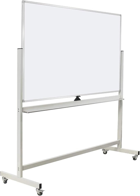 Max-officoo 60"x40" Mobile Whiteboard Double-Sided Magnetic Large Dry Erase White Board with Rolling Stand for Offices, Home & School